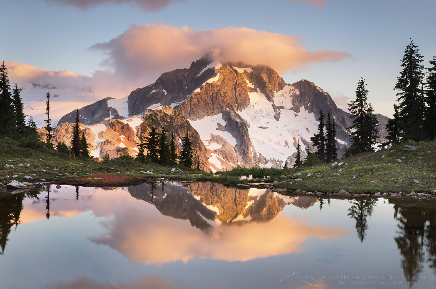 Whatcom Peak Reflected In Tapto Lake, North Cascades National Park  Solid-Faced Canvas Print