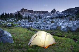 Backcountry camp Coast Mountains British Columbia