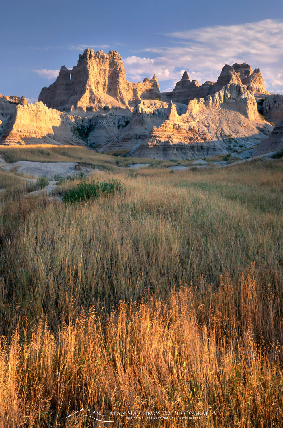 Badlands and prairie grasses, Badlands National Park South Dakota #4513