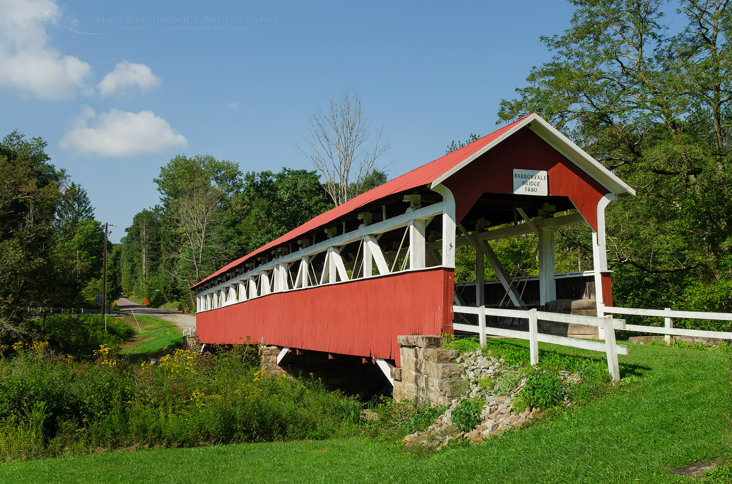 Barronvale Covered Bridge. Spanning Laurel Hill Creek. Laurel Highlands, Somerset County Pennsylvania #63476