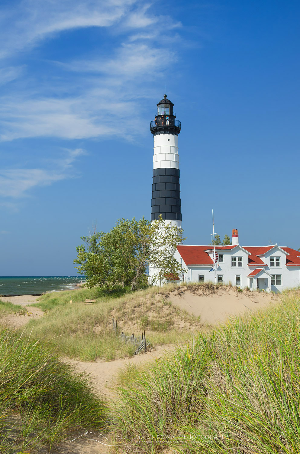 Big Sable Point Lighthouse on the eastersn shore of Lake Michigan. Ludington State Park Michigan #63560