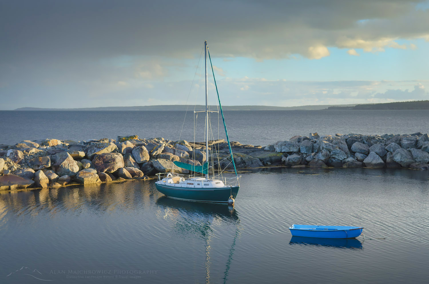 Sailboat and blue rowboat, Blue Rocks Nova Scotia #58797