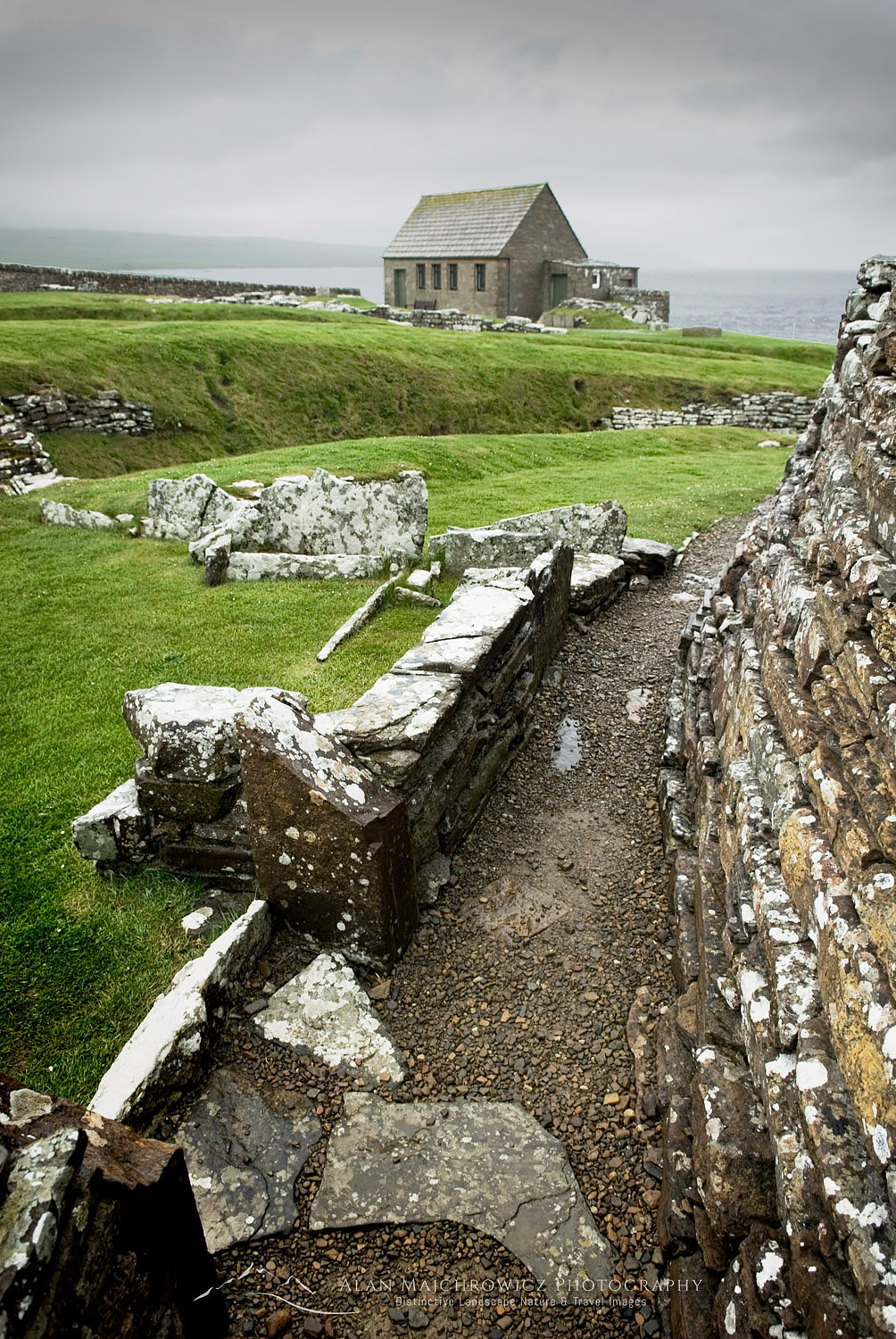 Broch of Gurness, a fortified dwelling dating back to the Iron Age around 2000 BC, Orkney Islands Scotland #12256r