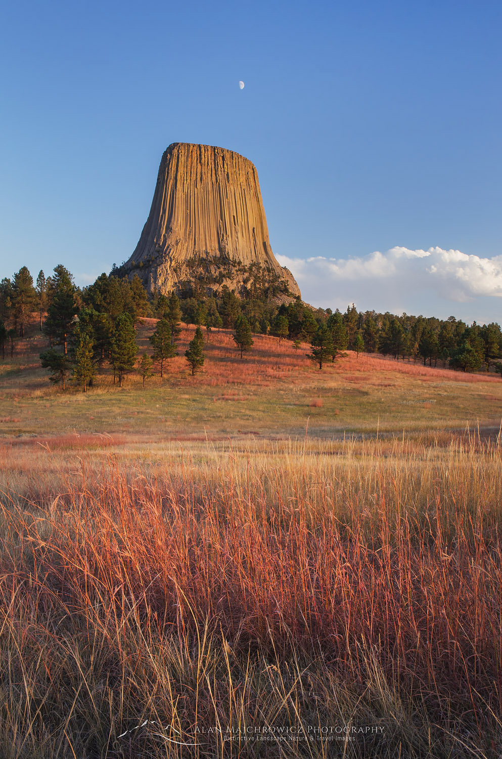 Moon over Devils Tower National Monument, Wyoming #64399