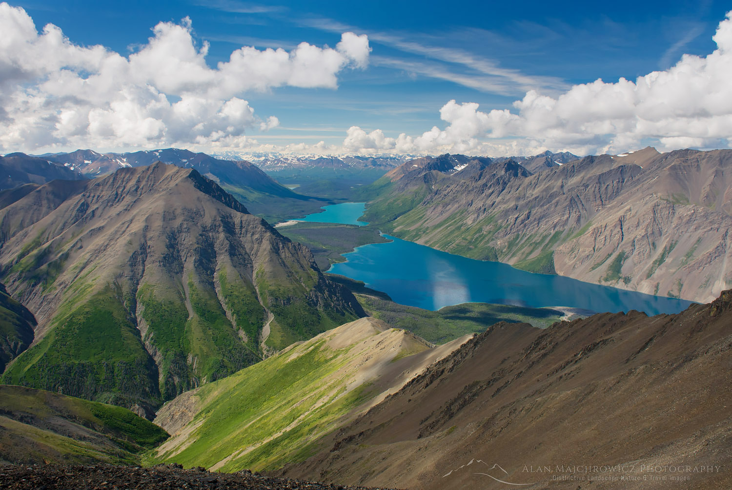 View of Kathleen Lake from Kings Throne Mountain, Kluane National Park Yukon #13476