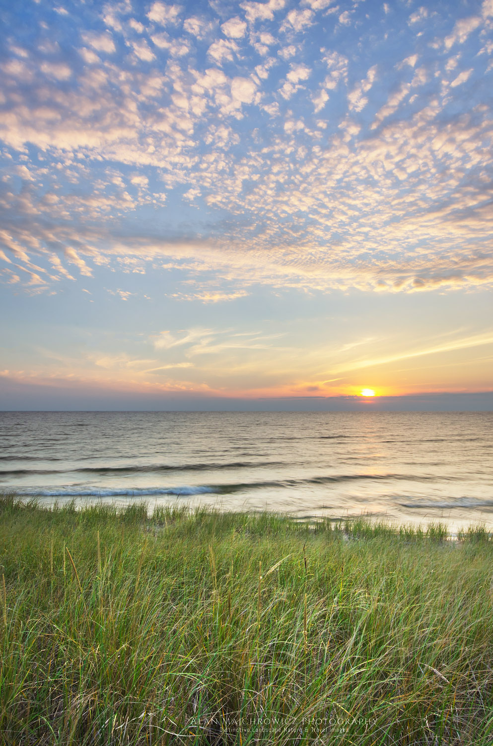 Sunset on the eastern shore of Lake Michigan. Ludington State Park Michigan #63624