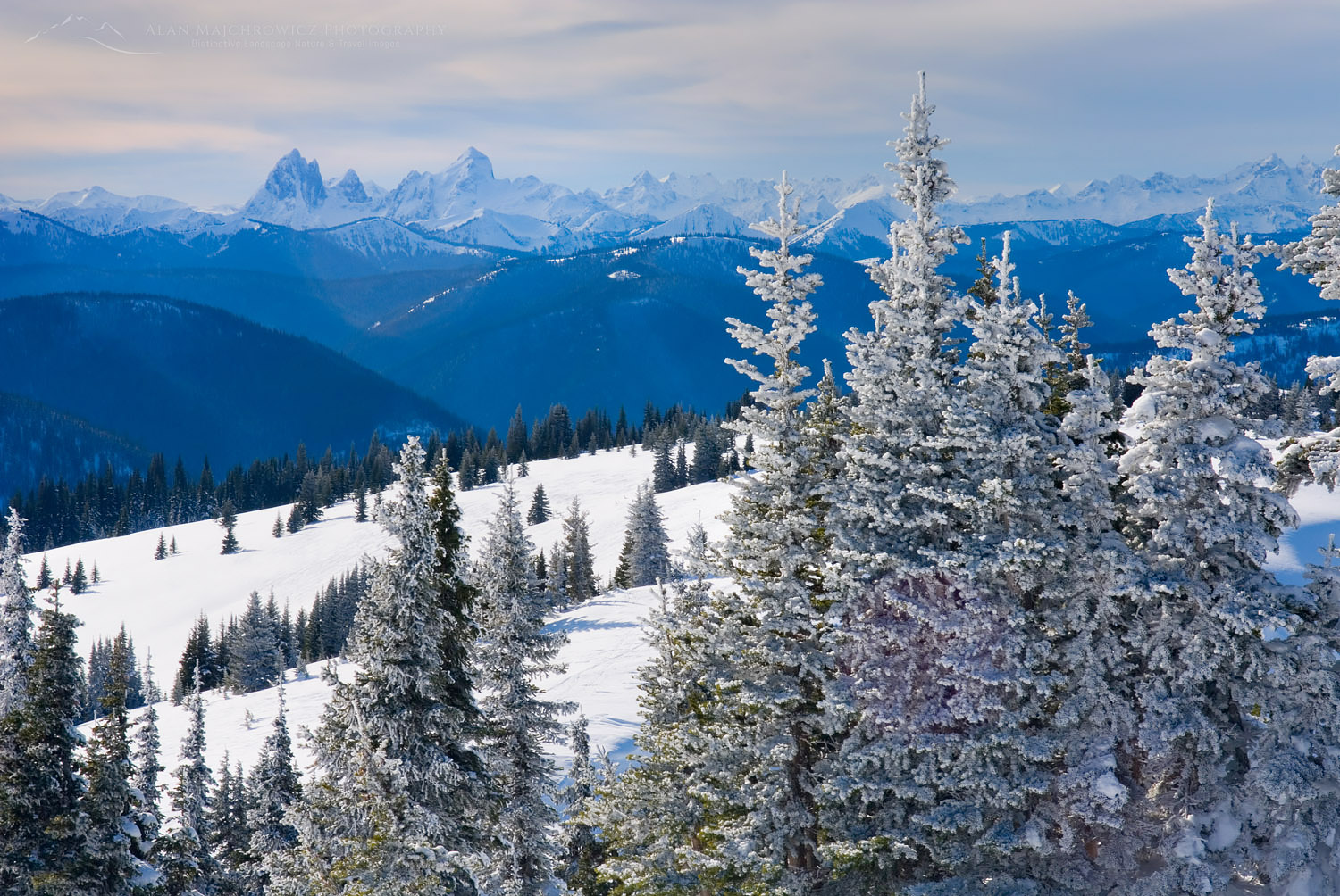 Winter view from Big Buck Mountain, Manning Provincial Park British Columbia Canada #33279