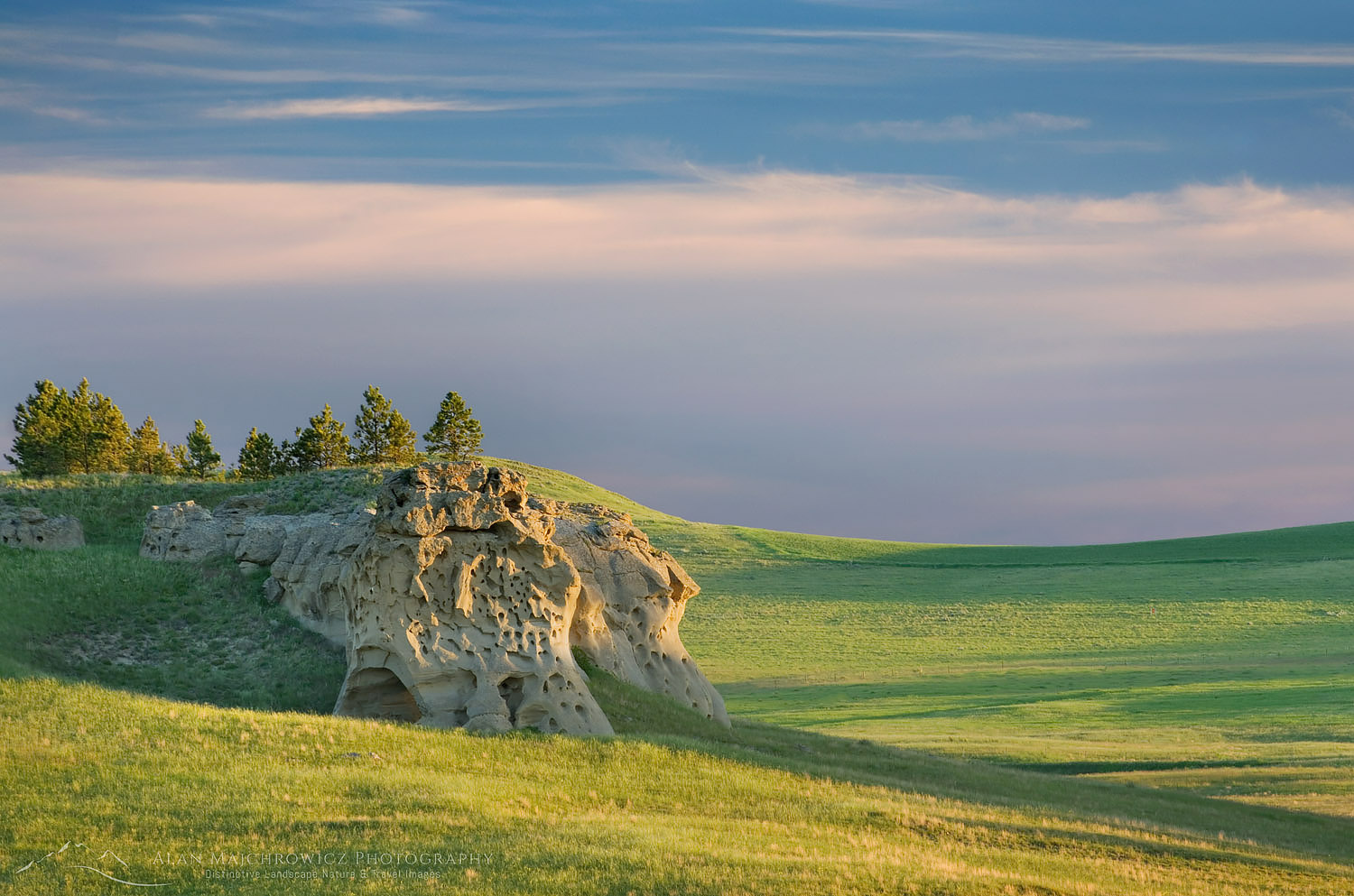 Eroded sandstone rock formations in Medicine Rocks State Park in SE Montana #52315