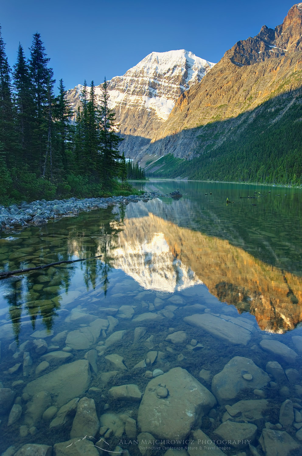Mount Edith Cavell viewed from Cavell Lake, Jasper National Park Alberta Canada #45644