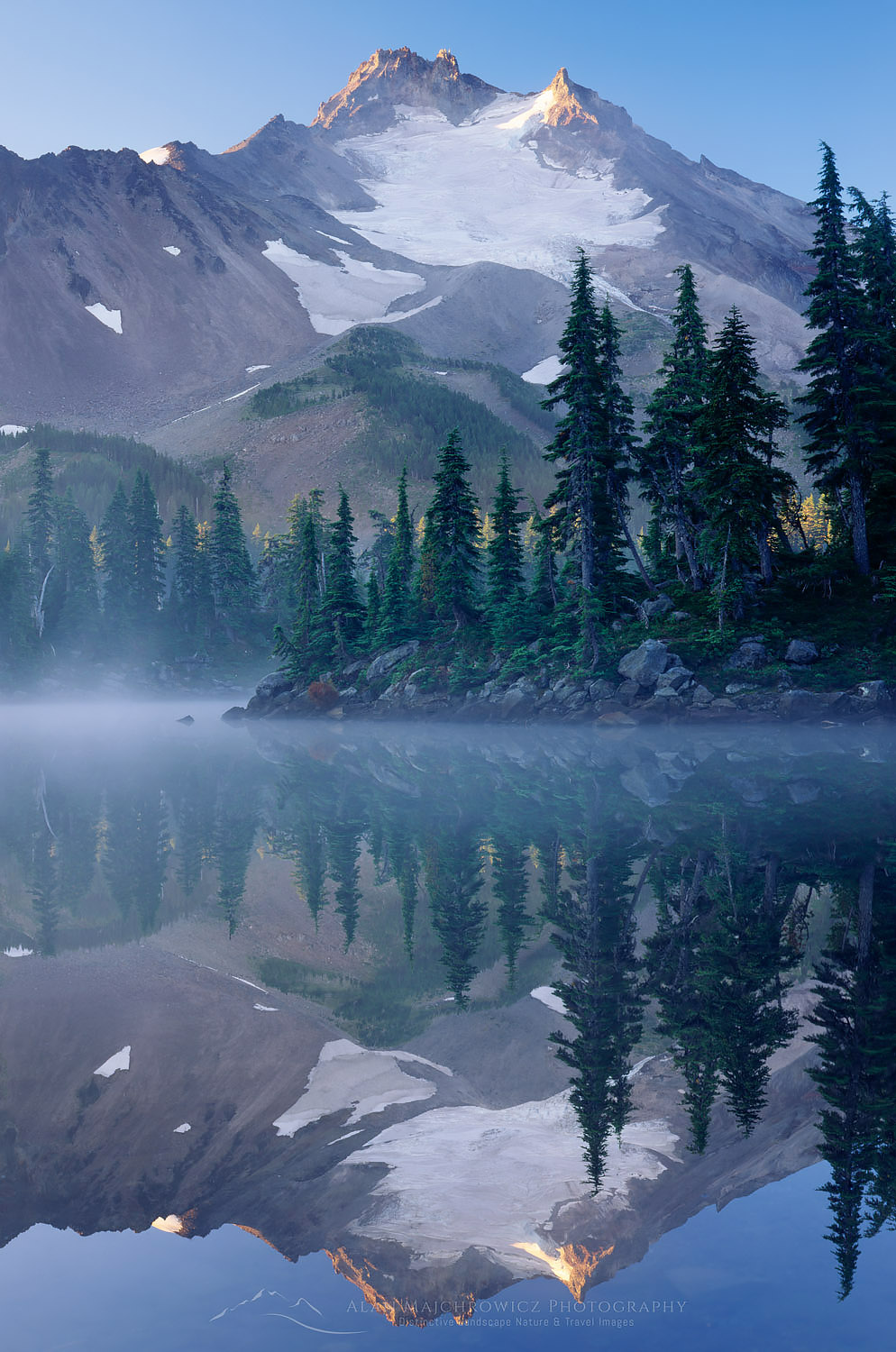 Mount Jefferson from Bays Lake in Jefferson Park, Mount Jefferson Wilderness Oregon #3538