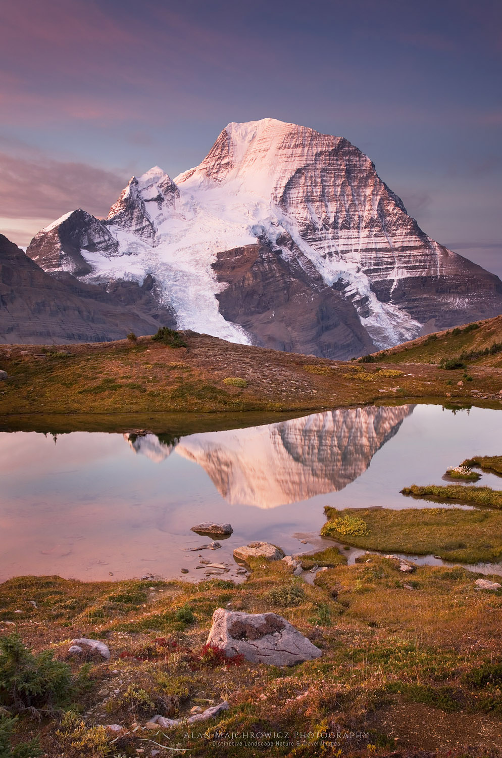 Sunrise over Mount Robson, seen from Mumm Basin, Mount Robson Provincial Park British Columbia #54615