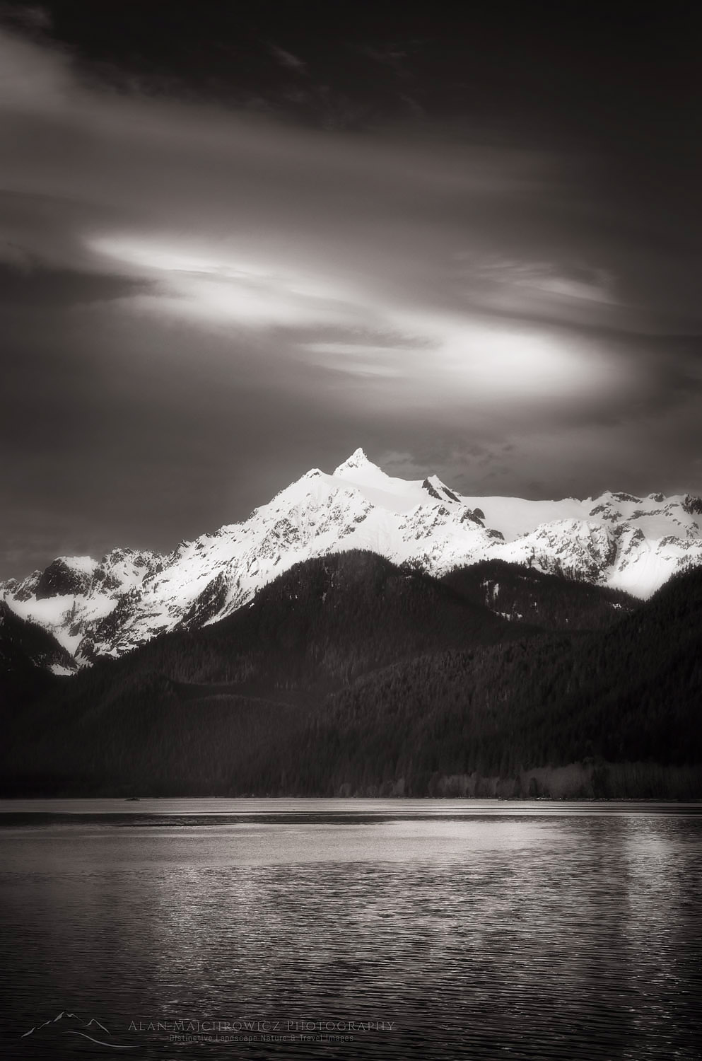 Mount Shuksanseen from Baker Lake, North Cascades Washington #53552bw