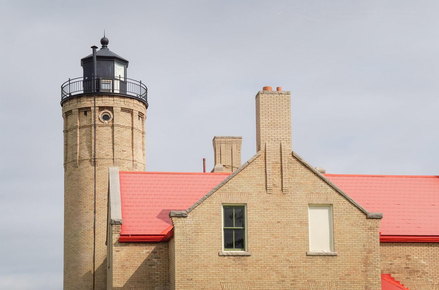 Old Mackinac Point Lighthouse seen from Mackinaw City Michigan #63655