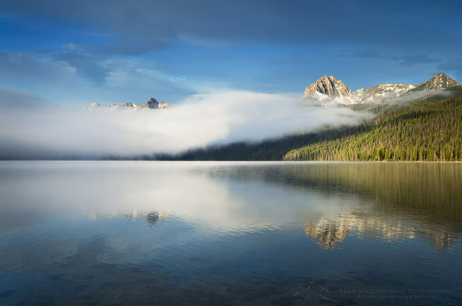Mount Heyburn on a foggy morning at Redfish Lake, Sawtooth National Recreation Area Idaho #56212