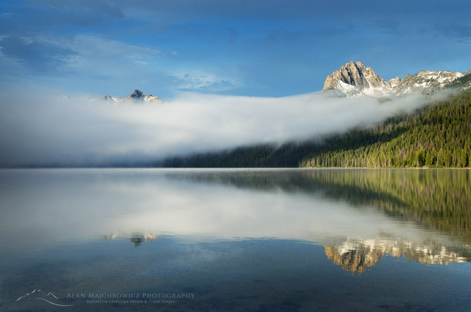 Mount Heyburn on a foggy morning at Redfish Lake, Sawtooth National Recreation Area Idaho #56216