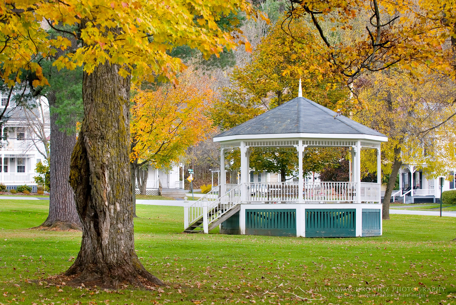 Bandstand in the village green of Rochester Vermont #7934