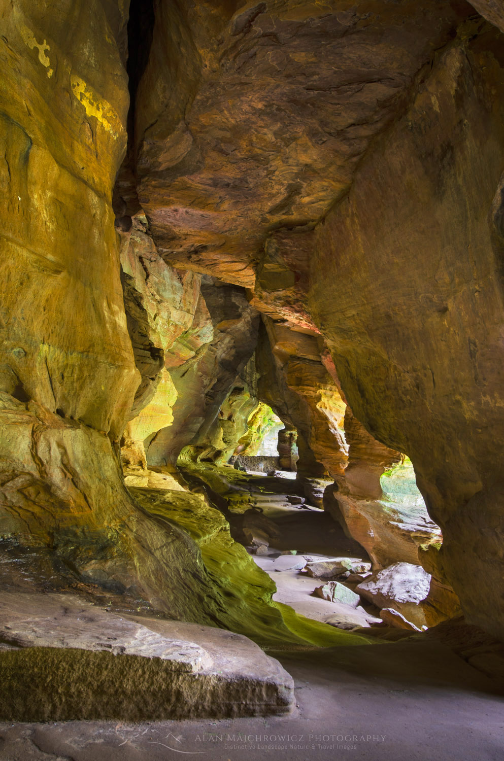 Rock House, eroded out of the middle zone of Blackhand sandstone. Rock House is the only true cave in Hocking Hills State Park, Ohio #63216