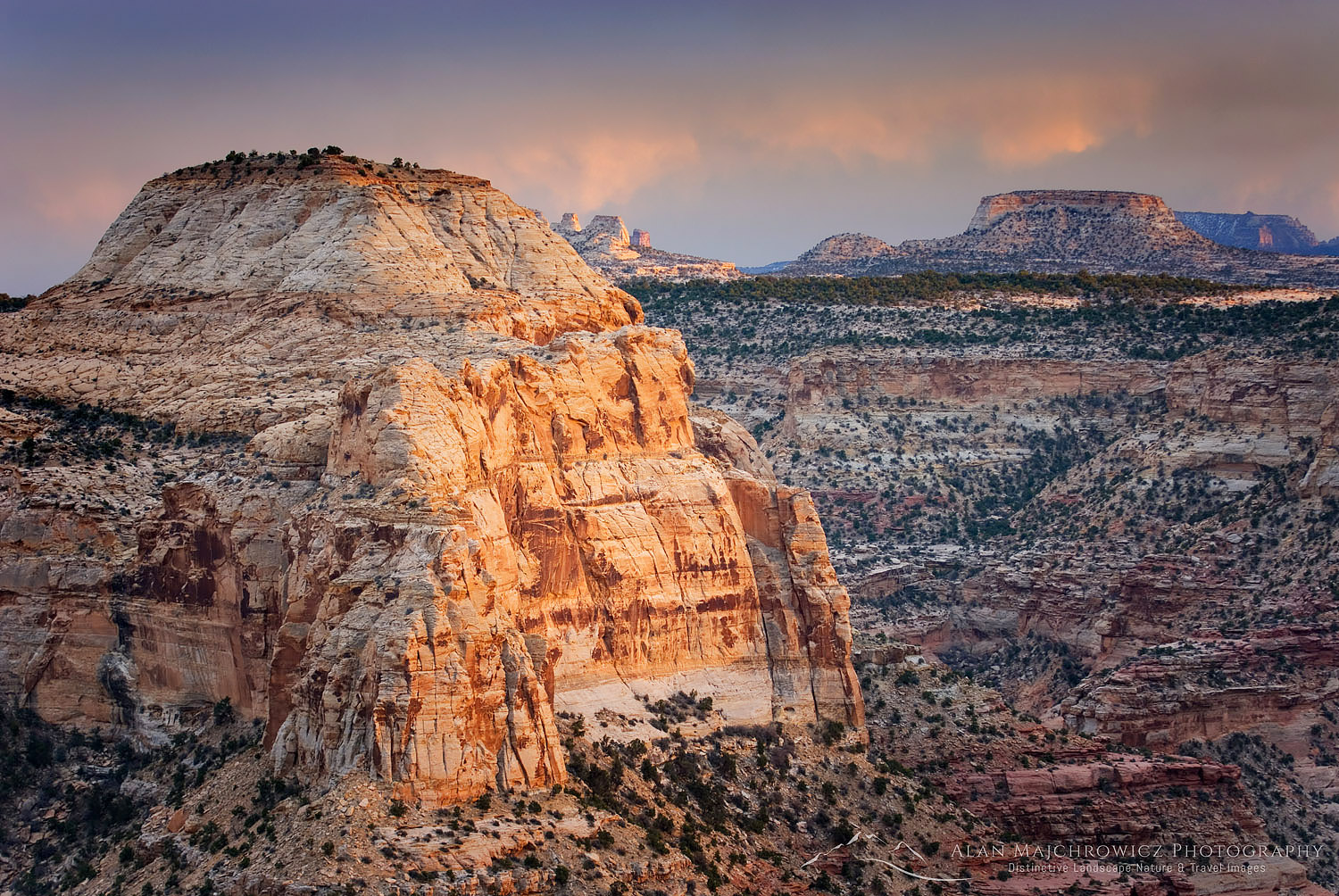 Sunset over buttes and mesas of Little Grand Canyon, San Rafael Swell Utah #42145