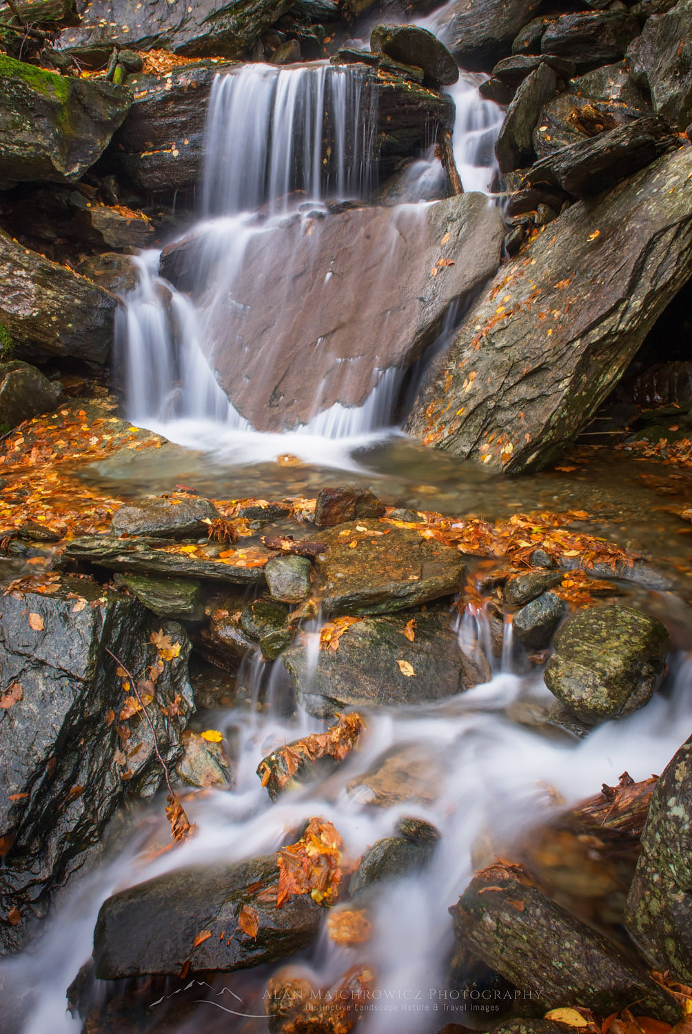 Waterfalls near Smugglers Notch in the Green Mountains of Vermont #8863