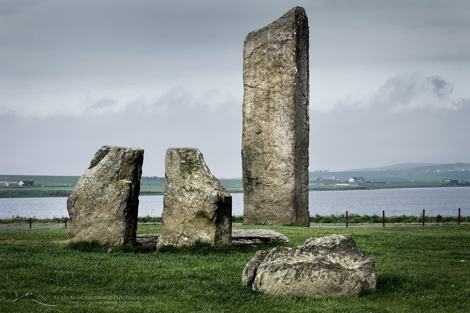Standing Stones of Stenness, a Neolithic stone circle dating from 3100BC, Orkney Islands Scotland #12601r