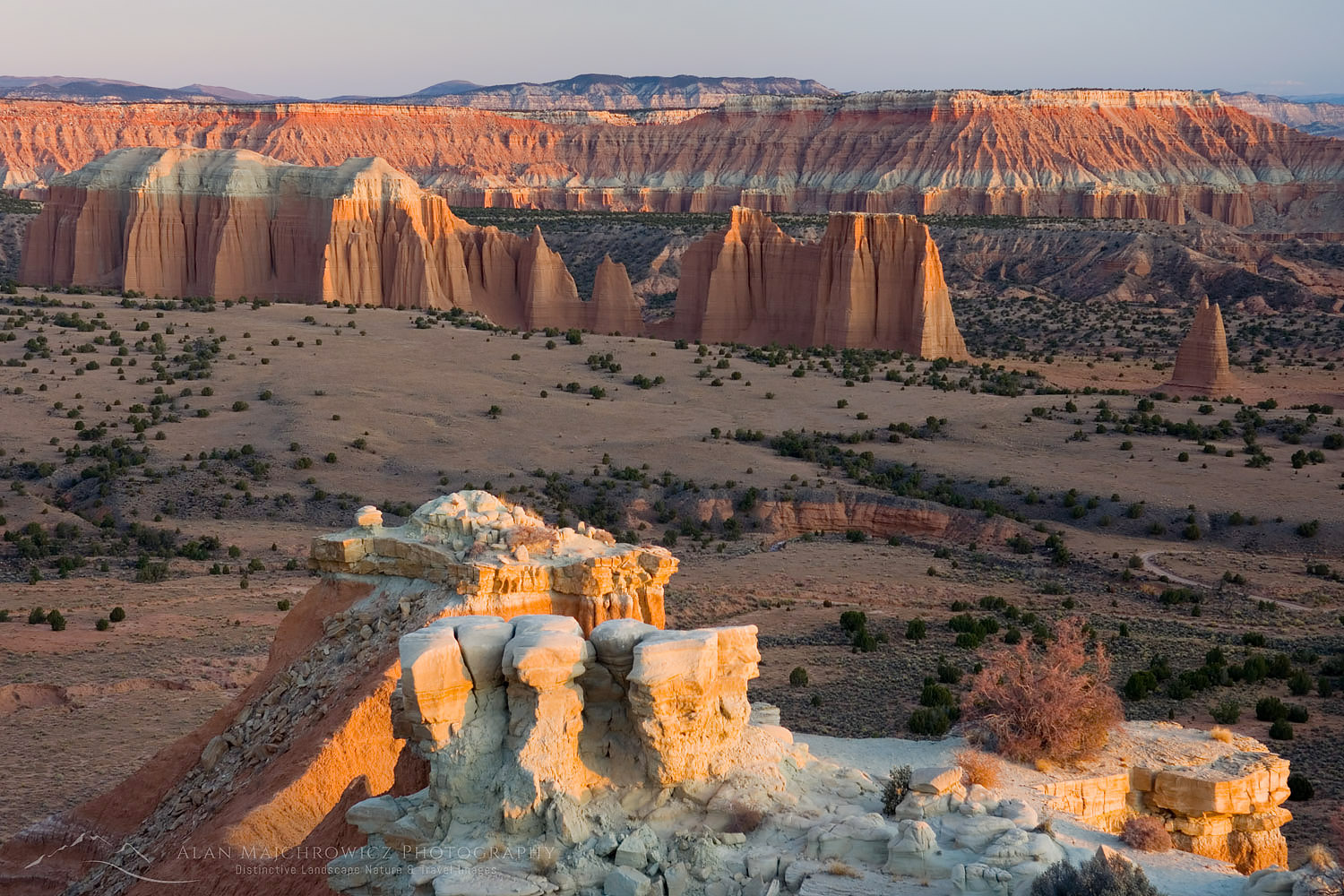Sunrise on the Upper Cathedral Valley from Hartnet Road Overlook, Capitol Reef National Park Utah #28781