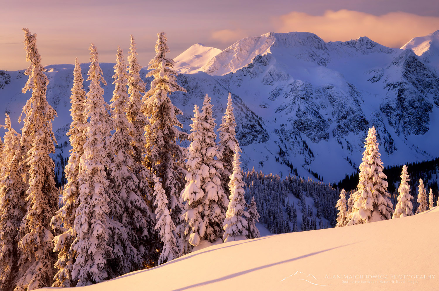 Winter dawn in the Cariboo Mountains British Columbia #3692