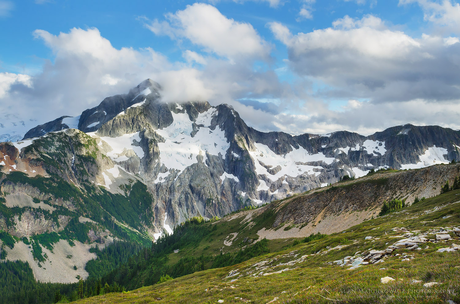 North face of Whatcom Peak seen from Red Face Mountain, North Cascades National Park #61594