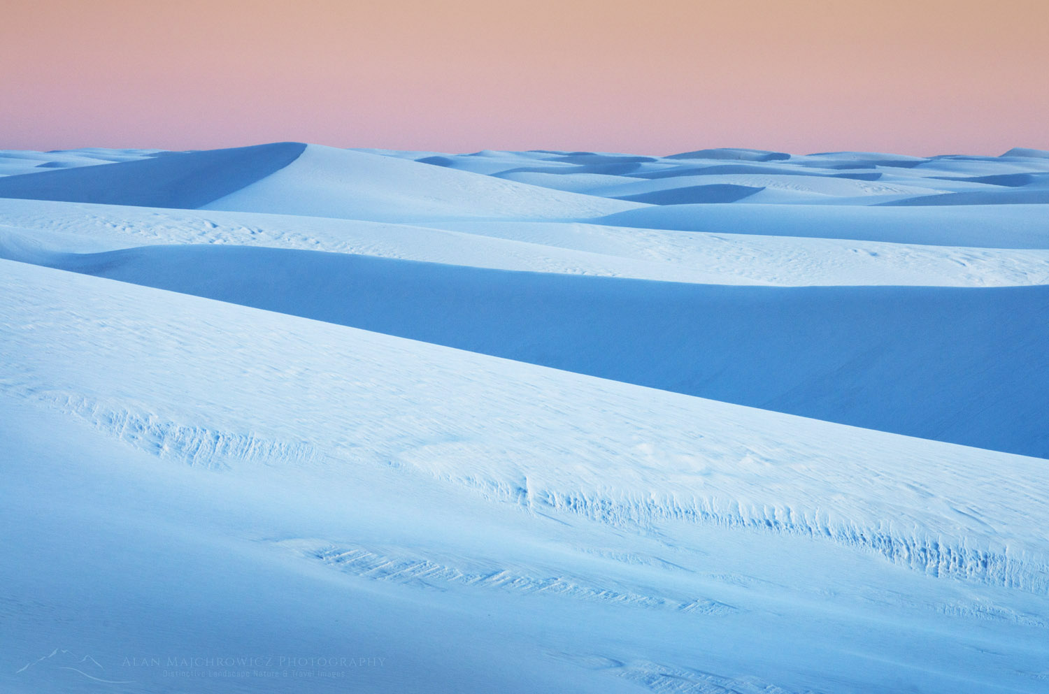 Alpenglow over Gypsum sand dunes, White Sands National Park, New Mexico #57153