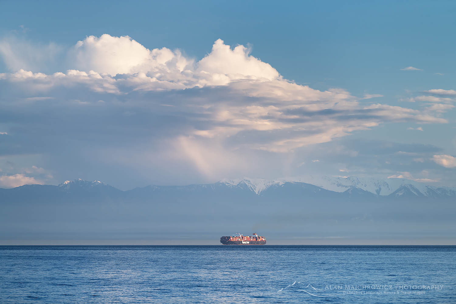 Container Ship sailing in the Strait of Juan De Fuca Washington #64926