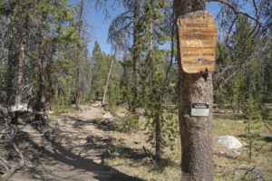 Bridger Wilderness Pole Creek trail sign Wind River Range Wyoming