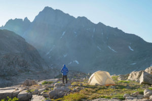 Backpacker in Indian Basin Wind River Range Wyoming