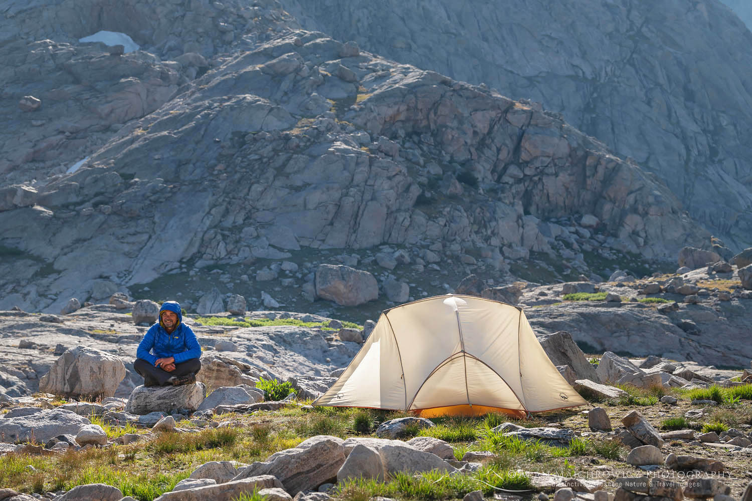 Backpacker in Indian Basin Wind River Range Wyoming