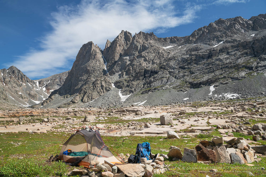 Titcomb Basin backcountry camp Wind River Range Wyoming - Alan ...