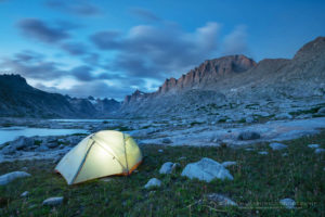 Titcomb Basin backcountry camp Wind River Range Wyoming