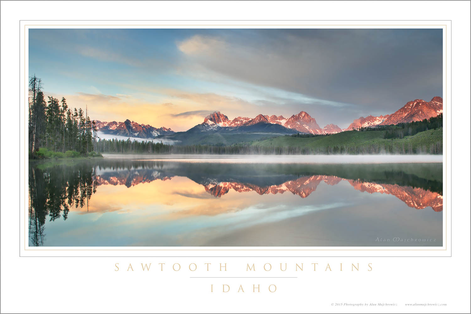 Little Redfish Lake at sunrise, Sawtooth National Recreation Area Idaho