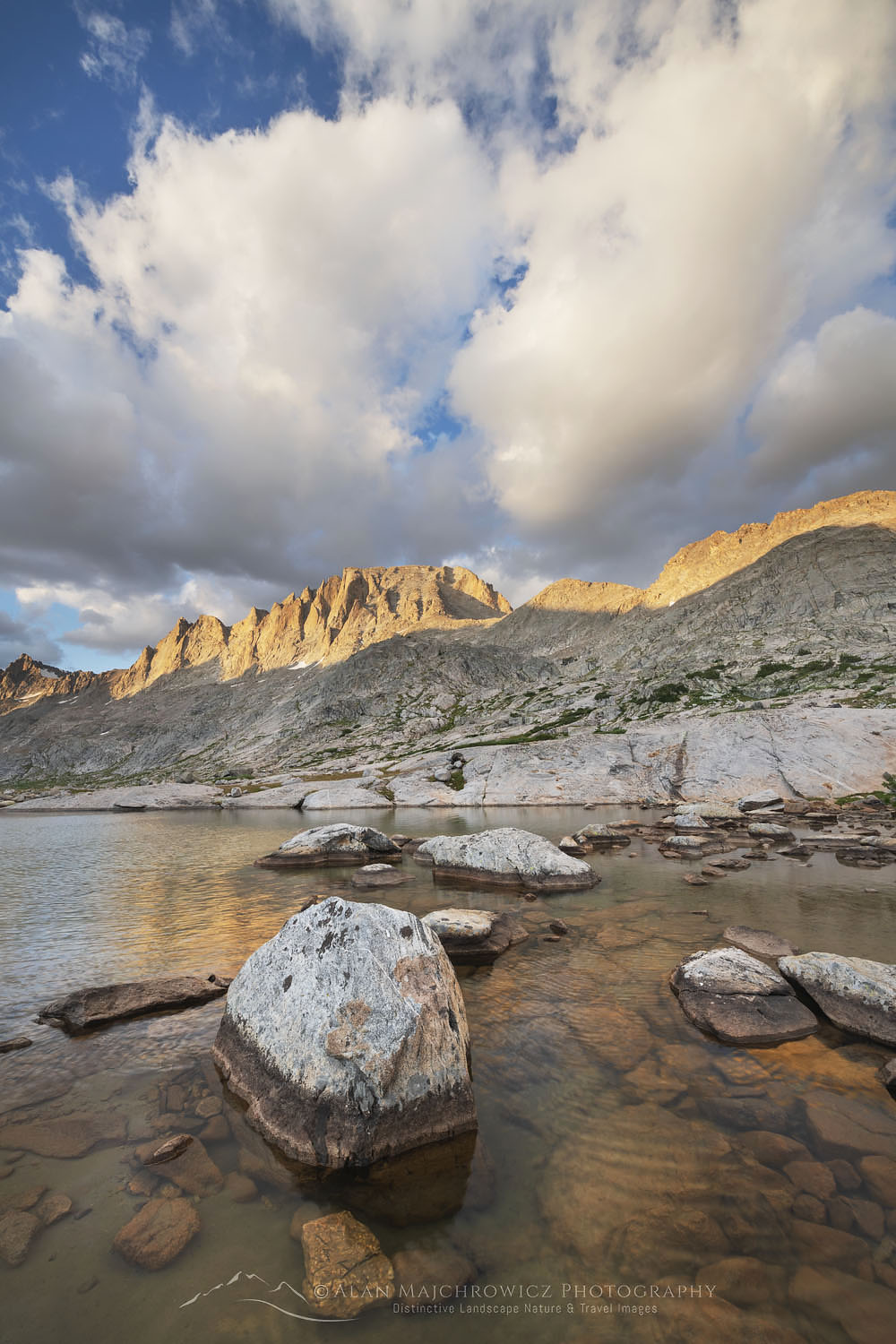 Evening light over Titcomb Basin, Bridger Wilderness, Wind River Range Wyoming #66570