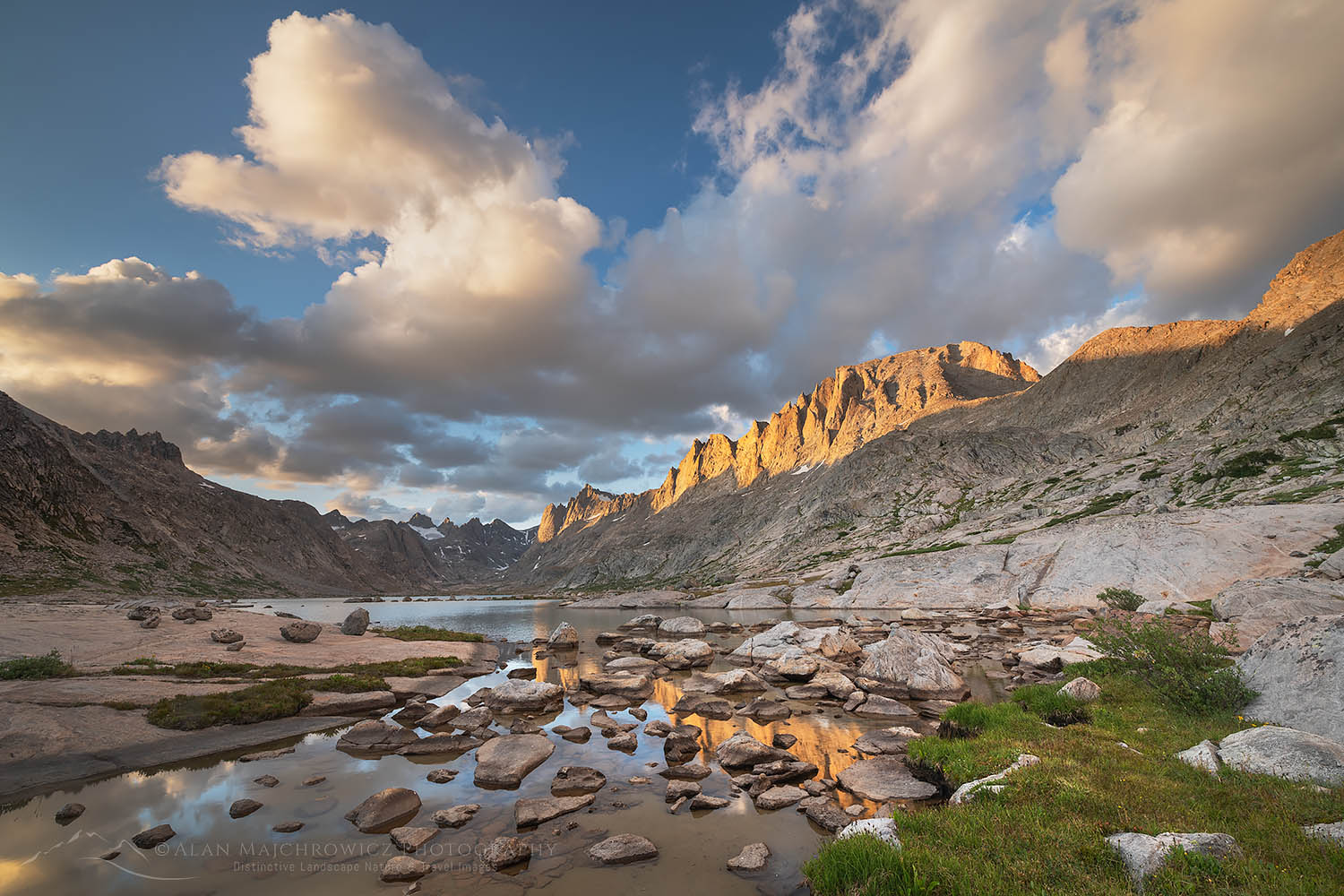 Evening light over Titcomb Basin, Bridger Wilderness, Wind River Range Wyoming #66572