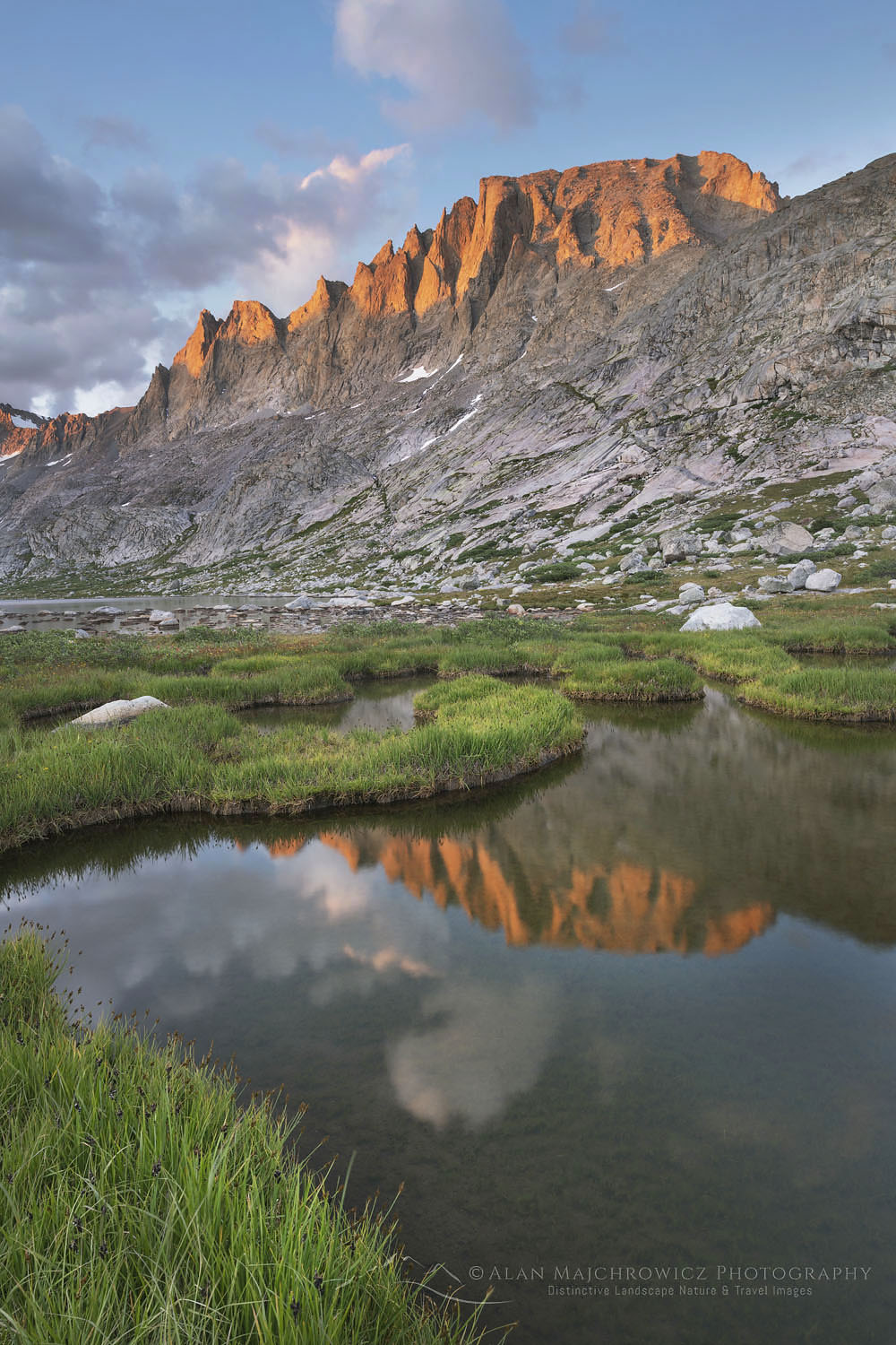 Evening light over Titcomb Basin, Bridger Wilderness, Wind River Range Wyoming #66585