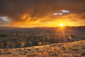 Sunset storm clouds Bridger-Teton National Forest Wyoming