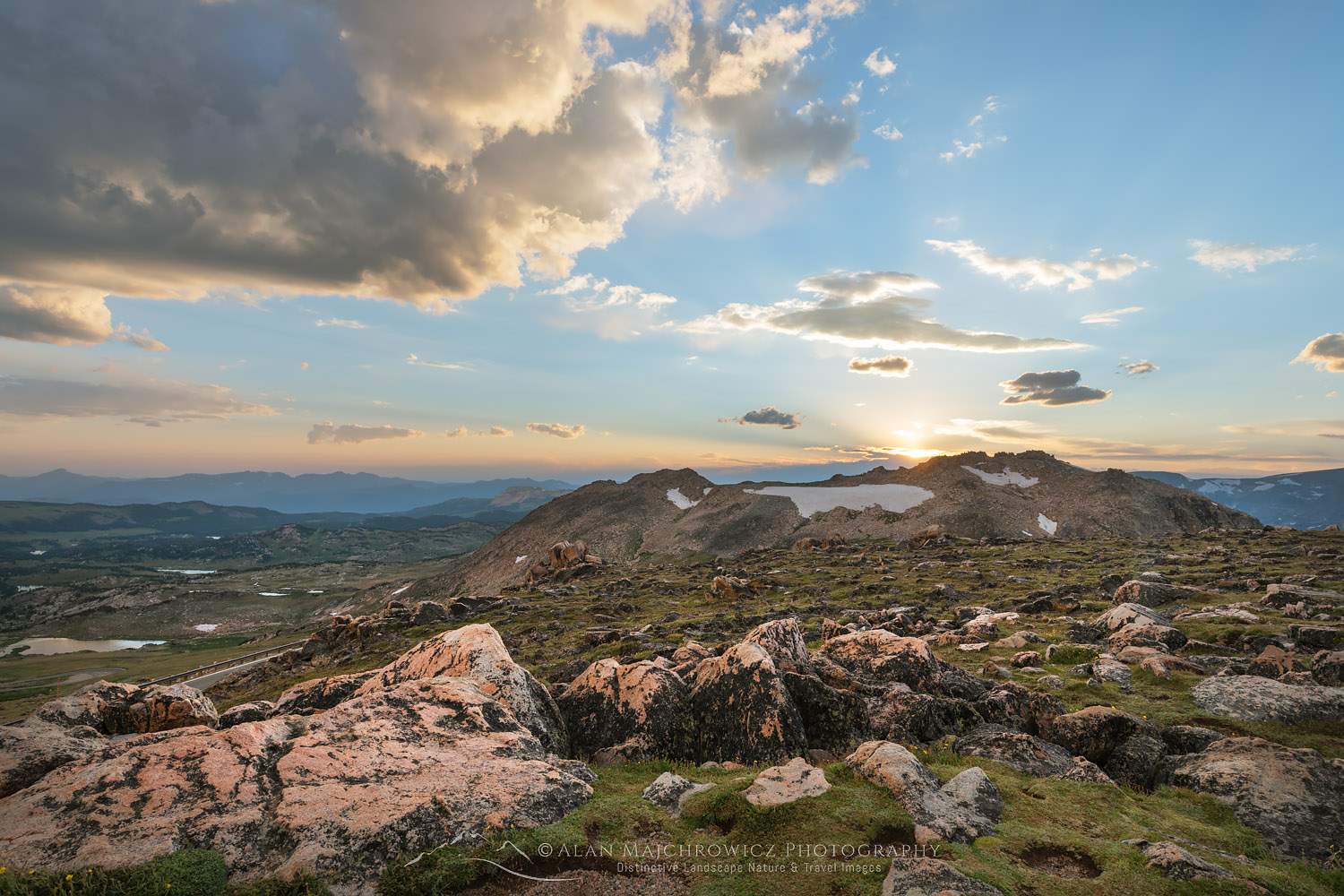 Clearing storm at sunset over Beartooth Pass Shoshone National Forest Wyoming #69586