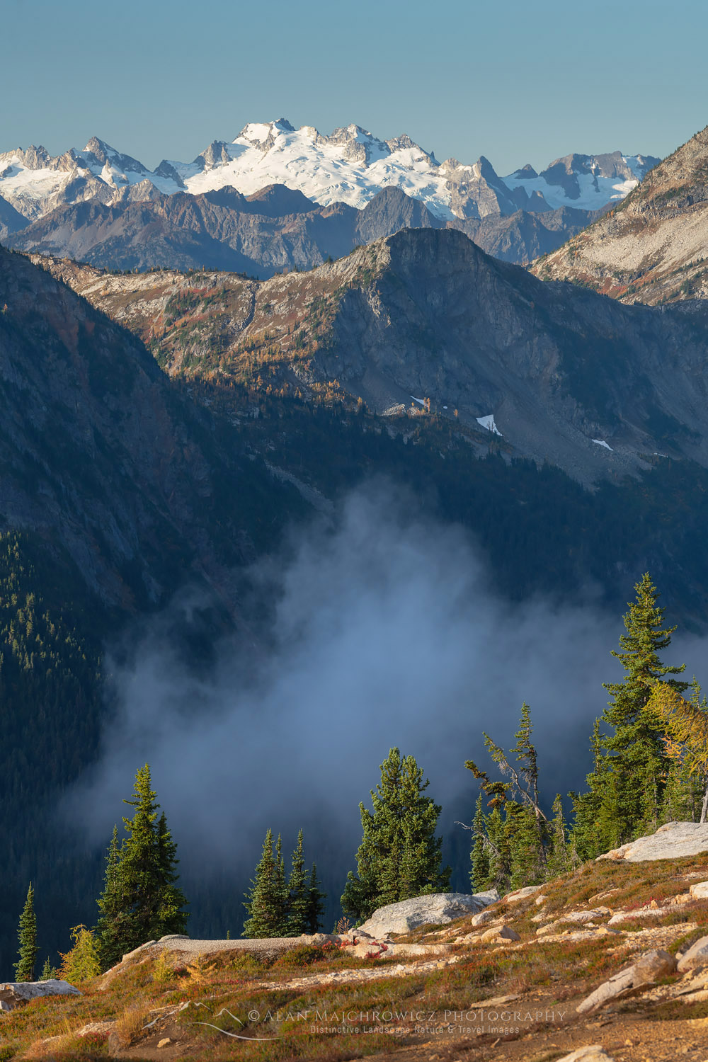 North Cascades from Cutthroat Pass. Dome Peak is in the far distance. Washington #70458