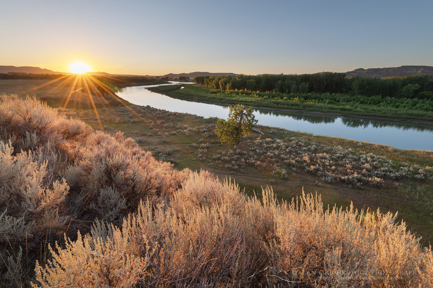 Sunset on the Missouri River nearJudith Landing, Upper Missouri Breaks National Monument Montana #69641