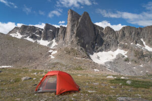 Backcountry camp below Pronghorn Peak. Bridger Wilderness. Wind River Range, Wyoming
