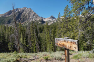 Trail sign, White Cloud Wilderness Idaho