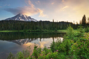 Mount Rainier sunrise from Reflection Lake