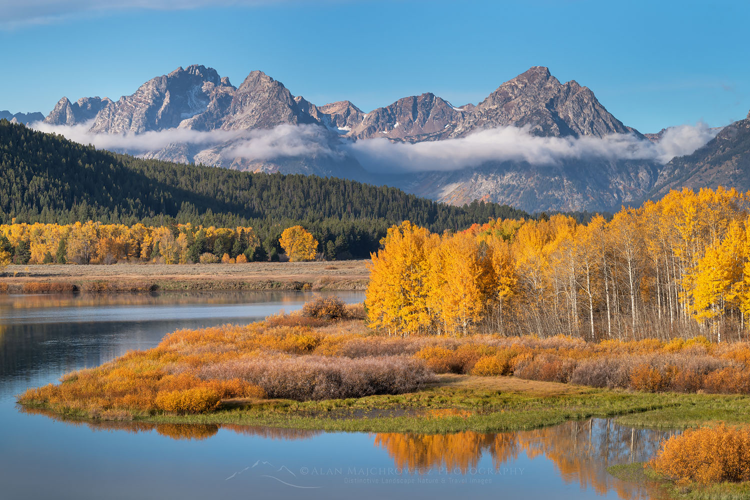 Fall color at Oxbow Bend of the Snake River, Grand Teton National Park Wyoming #74161