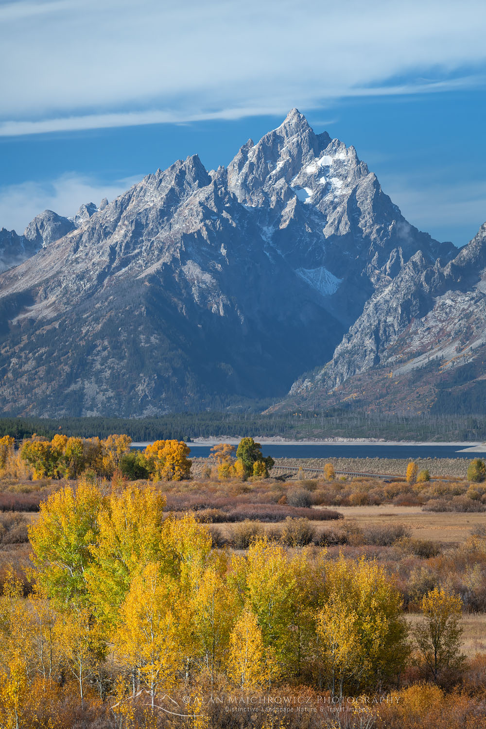 View of the Teton Range in fall color at Willow Flats overlook. Grand Teton National Park Wyoming #74171