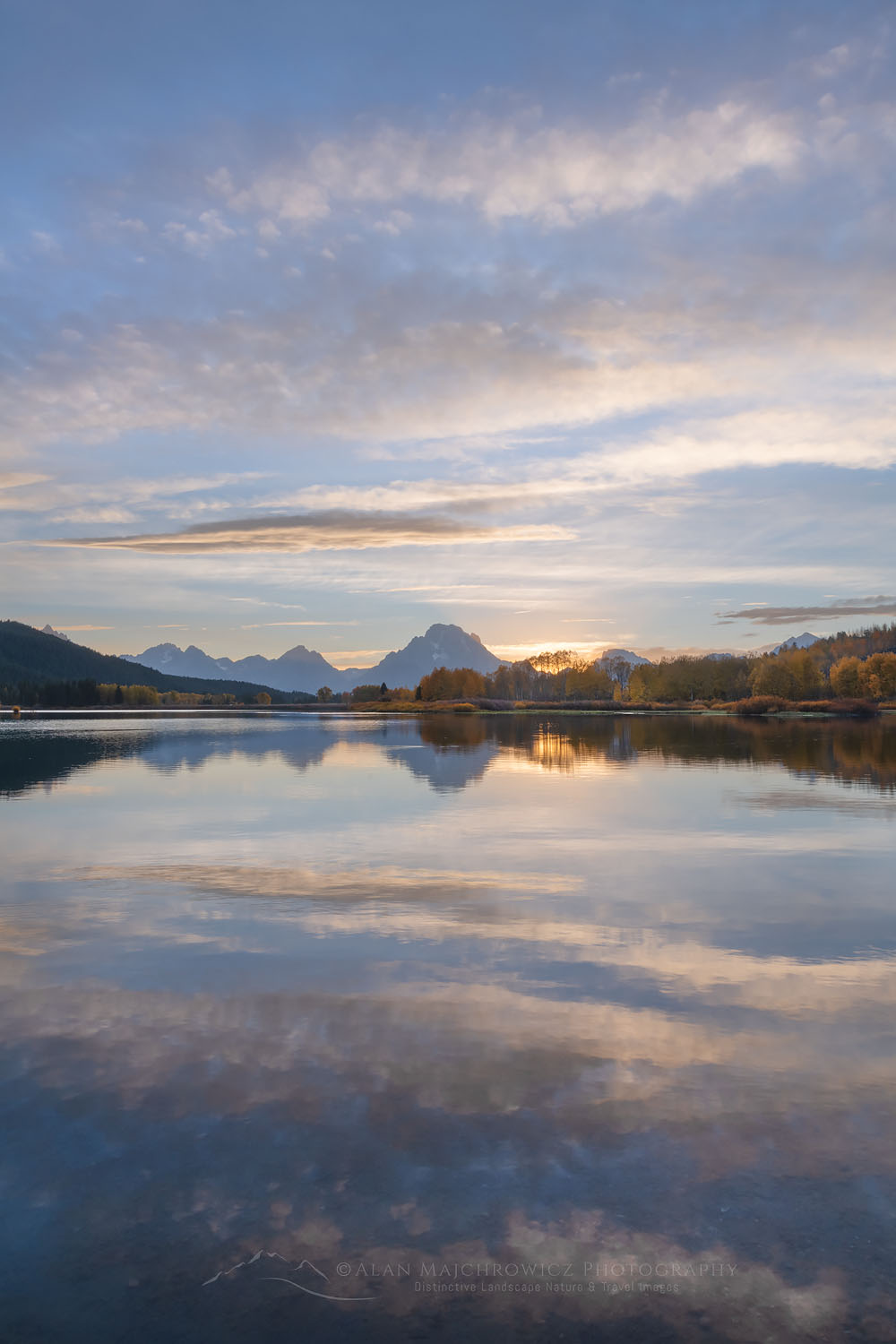 Autumn sunset along Oxbow Bend of the Snake river, Grand Teton National Park Wyoming #74084