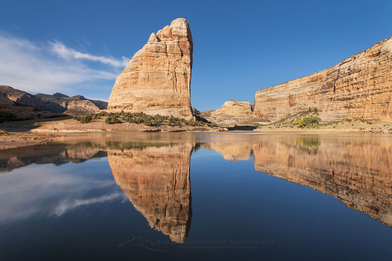 Steamboat Rock reflected in the Green River at Echo Park Dinosaur National Monument Utah #74439
