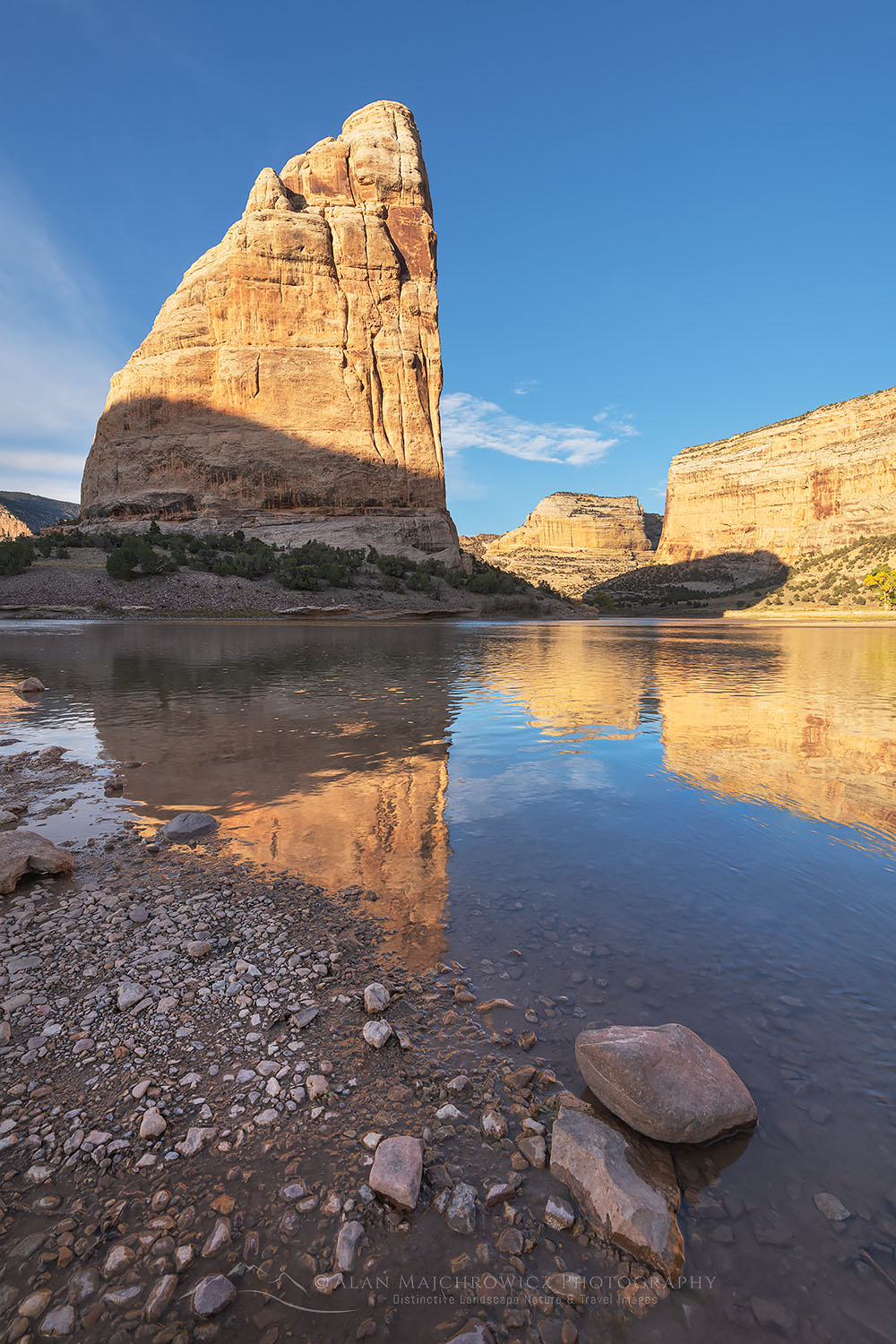 Steamboat Rock reflected in the Green River at Echo Park Dinosaur National Monument Utah #74475